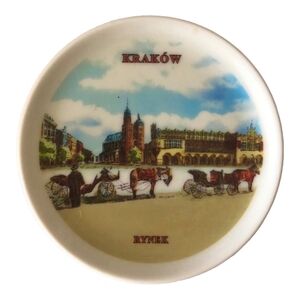Poland Souvenir Ceramic Plate 3.5" Collectible Memorabilia Travel Keepsake VG